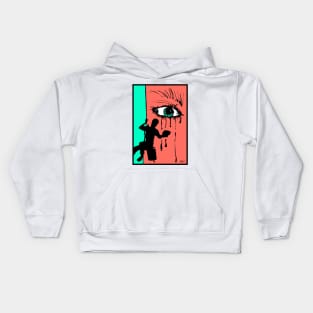 Abstract window cleaner wiping away tears. Kids Hoodie